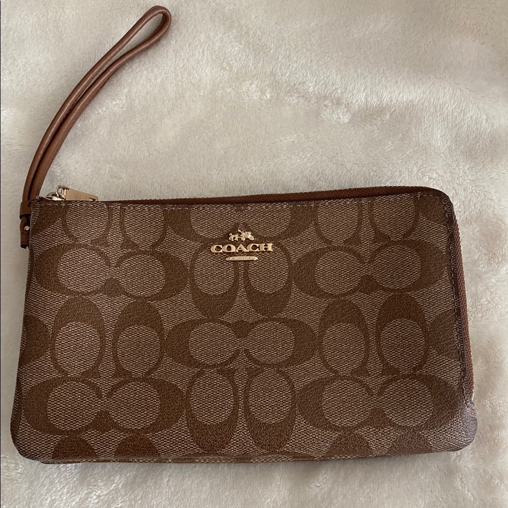 Coach Brown Wristlet